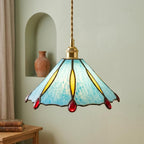 Blue Stained Glass Lamp Shade - product view 5
