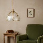 Textured Glass Scalloped Dome Pendant Light - product view 9