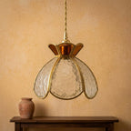 Butterfly Stained Glass Amber Pendant Light - product view 9