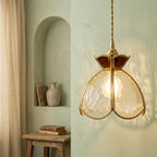 Butterfly Stained Glass Amber Pendant Light - product view 6