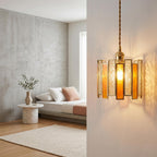 Amber Stained Glass Art Deco Pendant Light - product view 10