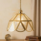 Geometric Textured Glass Scalloped Pendant Light - product view 10