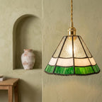 Green White Stained Glass Pendant Light - product view 6