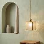 Small Square Embossed Glass Pendant Light - product view 6
