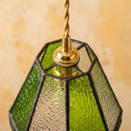Green Stained Glass Geometric Art Deco Bohemian Pendant Light - product view 4