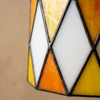Geometric Stained Glass Amber Orange Pendant Light - product view 2
