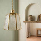Art Deco Textured Glass Pendant Light - product view 7