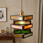 Geometric Stained Glass Art Deco Colorful Pendant Light - product view 7