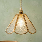 Clear Textured Glass Pendant Light by AuroraeGlass