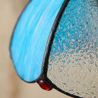 Aqua Blue Stained Glass Dome Pendant Light - product view 2