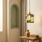 Geometric Stained Glass Art Deco Pendant Light - product view 6