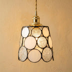 Cream Textured Stained Glass Pendant Light by AuroraeGlass