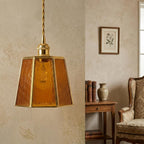 Amber Stained Glass Geometric Pendant Light - product view 9
