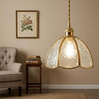Textured Glass Scalloped Dome Pendant Light - product view 8