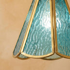 Teal Blue Stained Glass Pendant Light - product view 2