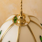 Green Floral Stained Glass Pendant Light - product view 4