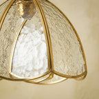 Textured Glass Scalloped Dome Pendant Light - product view 3