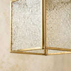 Geometric Textured Glass Square Pendant Light - product view 2