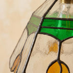 Amber Green Floral Stained Glass Pendant Light - product view 4