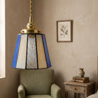 Blue Cream Stained Glass Pendant Light - product view 8