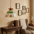 Stained Glass Pendant Light Shade Amber - product view 7