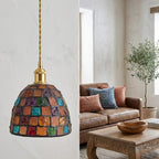 Mosaic Glass Maximalist Eclectic Pendant Light - product view 5