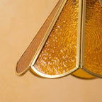 Amber Scalloped Glass Pendant Light - product view 4