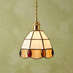 Amber Cream Scalloped Stained Glass Pendant Light by AuroraeGlass