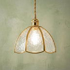 Textured Glass Scalloped Dome Pendant Light by AuroraeGlass