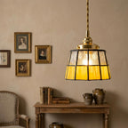 Amber Yellow Geometric Stained Glass Pendant Light - product view 8
