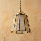 Amber Ivory Stained Glass Pendant Light - product view 5