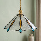 Stained Glass Pendant Light Shade Blue - product view 6