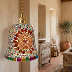 Mosaic Glass Bohemian Sunburst Pendant Light - product view 8