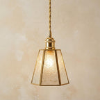 Geometric Textured Glass Art Deco Pendant Light by AuroraeGlass