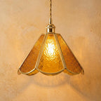 Amber Scalloped Glass Pendant Light by AuroraeGlass