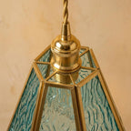 Teal Blue Stained Glass Pendant Light - product view 3
