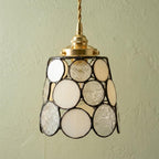 Cream Textured Stained Glass Pendant Light - product view 5