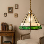 Green White Stained Glass Pendant Light - product view 8