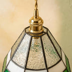 Green White Stained Glass Pendant Light - product view 4