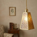 Amber Glass Floral Pendant Light - product view 9