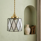 Black White Stained Glass Pendant Light - product view 5