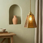 Amber Textured Glass Pendant Light - product view 5