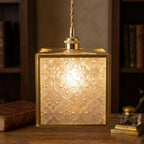 Square Embossed Glass Pendant Light - product view 10