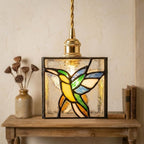 Hummingbird Stained Glass Pendant Light - product view 10