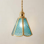 Teal Blue Stained Glass Pendant Light - product view 7
