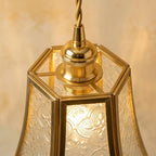 Clear Embossed Glass Pendant Light - product view 3