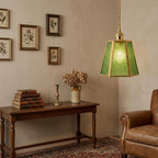 Green Embossed Glass Lamp Shade - product view 5