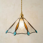 Stained Glass Pendant Light Shade Blue by AuroraeGlass