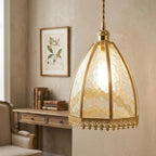 Clear Textured Glass Dome Pendant Light - product view 8