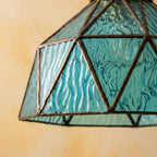 Teal Geometric Stained Glass Pendant Light - product view 3